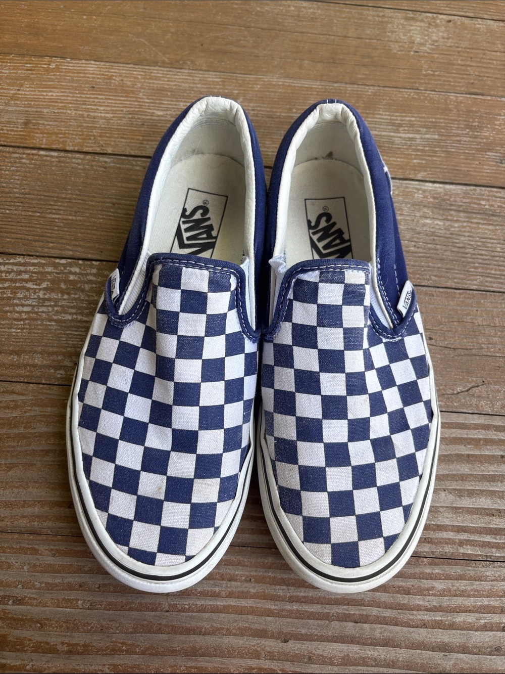 Vans Classic Slip On Blue and White Women’s 7.5 - Picture 2 of 8